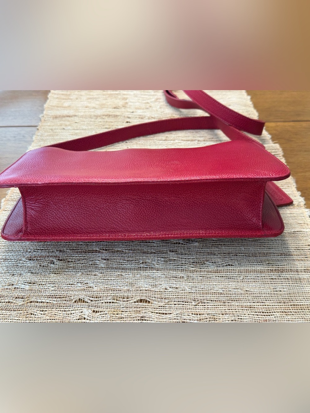 Vintage Coach Made in Italy Red Pebbled Leather Turn Lock Shoulder Bag - Picture 16 of 16
